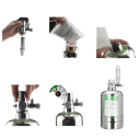 CO2 generátor akvárium 1 l CO2 rendszer rozsdamentes acél 12V szeleppel és reaktorral növények és halak számára 10 x 29 cm 6
