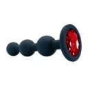 Coadă anala din silicon în formă de trei perle cu vârf colorat pentru stimulare senzuală, lungime 11 cm 2