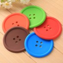 Coaster en silicone en forme de bouton 5 pièces 2