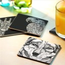 Coaster with Animal Drawing Motif 14