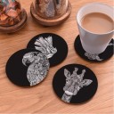 Coaster with Animal Drawing Motif 18