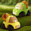 Coche de construcción de animales para niños Movimiento de retroceso Sin pilas 4 variantes: oso, cerdo, cachorro, tigre 3