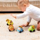 Coche de construcción de animales para niños Movimiento de retroceso Sin pilas 4 variantes: oso, cerdo, cachorro, tigre 4