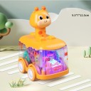 Coche jirafa luminoso 9,5 x 7 x 12,5 cm con engranajes y luz Vehículo mecánico para niños sin pilas 3
