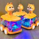 Coche jirafa luminoso 9,5 x 7 x 12,5 cm con engranajes y luz Vehículo mecánico para niños sin pilas 8