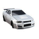 Coche RC de drift 1:43 plateado 2.4G 4WD 3,7 V 200mAh 20 m de alcance 30 min de conducción carga USB-C control proporcional conos modelo de alta 2