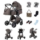 Cochecito de bebé 3 en 1 con capazo y silla de auto, estructura plegable, algodón, para el transporte diario del niño 1