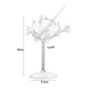 Cocktailglas 195 ml i klart glas dekorativt glas i fiskeform højde 18 cm diameter på bunden 9,2 cm til cocktails og drikkevarer 2