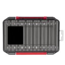 Cofanetto compatto in plastica a doppia faccia per attrezzatura da pesca 19,8 x 13,5 x 3,6 cm Organizzatore per ami, esche e piombi Scatola di stoccaggio per accessori da pesca 4