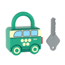 Coffre-fort éducatif pour enfants en forme de voiture avec clé 11