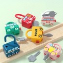 Coffre-fort éducatif pour enfants en forme de voiture avec clé 2