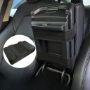 Cojín para reposabrazos 35 x 21 x 7,5 cm Negro con diseño a cuadros Protector de PU con 2 portavasos Espacio de almacenamiento para tarjetas Correa 3