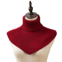 Col faux en tricot pour femmes en coton Accessoire de mode d'hiver Chaud et confortable Protection du cou Col stylé sous un manteau et un pull 4