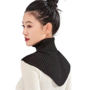 Col faux en tricot pour femmes en coton Accessoire de mode d'hiver Chaud et confortable Protection du cou Col stylé sous un manteau et un pull 2