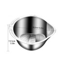 Colador de arroz de acero inoxidable de 26,5 x 13,5 cm, colador de verduras y frutas, colador de cocina con utensilios de cocina de malla fina 2