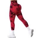 Colanți de yoga pentru femei, talie înaltă, push-up, fără sudură, cu model tie-dye, elastici, pentru fitness, pentru antrenament și timp liber 2