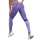 Colanți sport fără sudură pentru femei, elastici, cu talie înaltă, model leopard, cu uscare rapidă, pentru fitness, yoga, antrenament și alergare 3