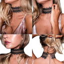 Colar choker de renda para senhora com fecho 4