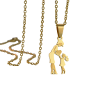 Colar com pendente de mãe e filha Colar elegante em aço inoxidável Símbolo do amor materno Joia estilosa presente 1