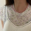 Colar de contas de pequenas pérolas de 4 mm, estrutura delicada e regular, joia minimalista e elegante com aparência discreta 2