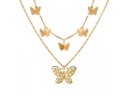 Colar duplo feminino com borboletas G809 3