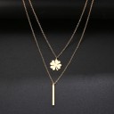 Colar duplo feminino com trevo 3