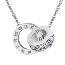 Colar feminino com anéis interligados G828 7