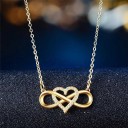 Colar feminino com coração e infinito D357 1