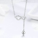 Colar feminino com coração e infinito 4