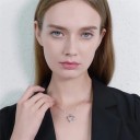 Colar feminino com coração e rosa 2