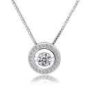 Colar feminino com cristal em círculo 1