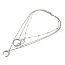 Colar feminino com globo terrestre e anéis 3