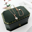 Colar feminino com gota de cristal 4