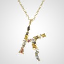 Colar feminino com letras do alfabeto K