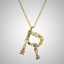 Colar feminino com letras do alfabeto R