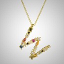Colar feminino com letras do alfabeto W