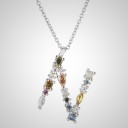 Colar feminino com letras do alfabeto N