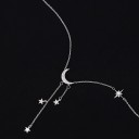 Colar feminino com lua e estrelas D577 1