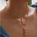 Colar feminino com pendente 2 unidades 2