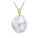 Colar feminino com pérola e pedra 5