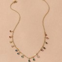 Colar feminino com zircões coloridos 6