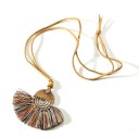 Colar longo feminino com franjas 6