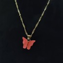 Colar torcido feminino com borboleta 12