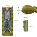 Colchão de camping insuflável 190x65 cm com almofada embutida Bomba embutida Colchão de dormir à prova de água Base reforçada para viagem 3