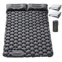Colchoneta inflable doble 196 x 125 x 9 cm Bomba de pie incorporada Nylon 40D con TPU Con dos almohadas Para 2 personas Para camping y senderismo 1