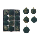 Colecção Elegante de 12 Bolas de Natal 6 cm com cinco padrões diferentes Decorações para árvore de Natal Decoração 6 x 6 x 7 cm para decoração festiva 5