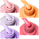 Colecția de lacuri gel pentru unghii 5×10 ml Set colorat vegan fără HEMA TPO Pincel rotund Consistență moale UV LED 4