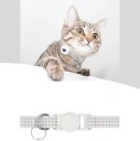 Coleira reflexiva para gatos com suporte para AirTag Coleira de segurança com sininho Coleira ajustável contra a perda de animais de estimação 11