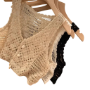 Colete de crochet feminino padrão tamanho universal algodão sem mangas para sobreposição roupa leve uso diário 5
