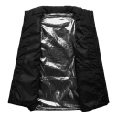 Colete elétrico aquecido USB 5V/2A Masculino preto com 15 zonas de aquecimento Fibras de carbono 3 temperaturas Ombros aquecidos Costas Barriga À prova de água 4
